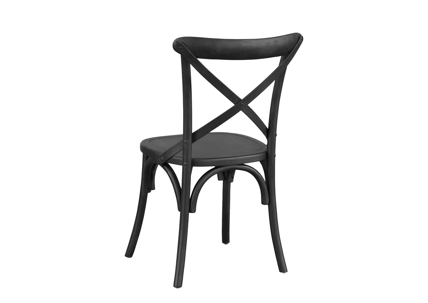 Cross Back Chair - Black (Timber Seat)