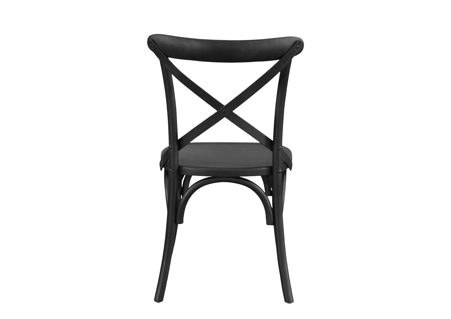 Cross Back Chair - Black (Timber Seat)