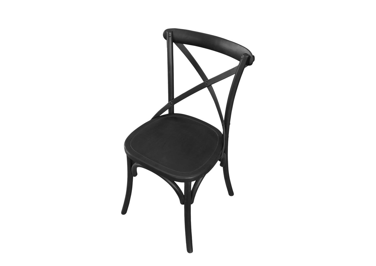 Cross Back Chair - Black (Timber Seat)