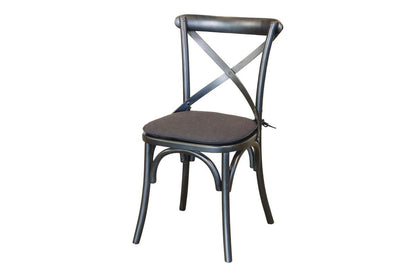Cross Back Chair - Black (Rattan Seat)