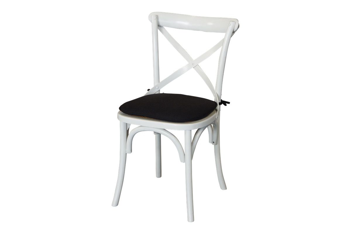 Cross Back Chair - White (Rattan Seat)