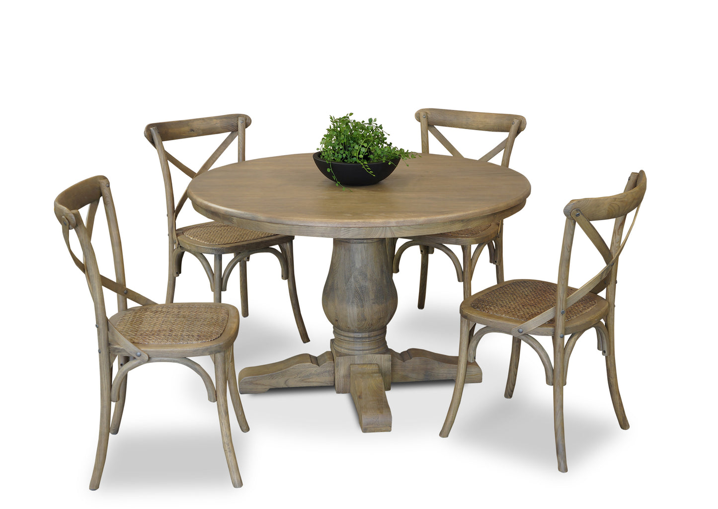 Parisienne Antique & Cross Back Dining Suite (1200mm)