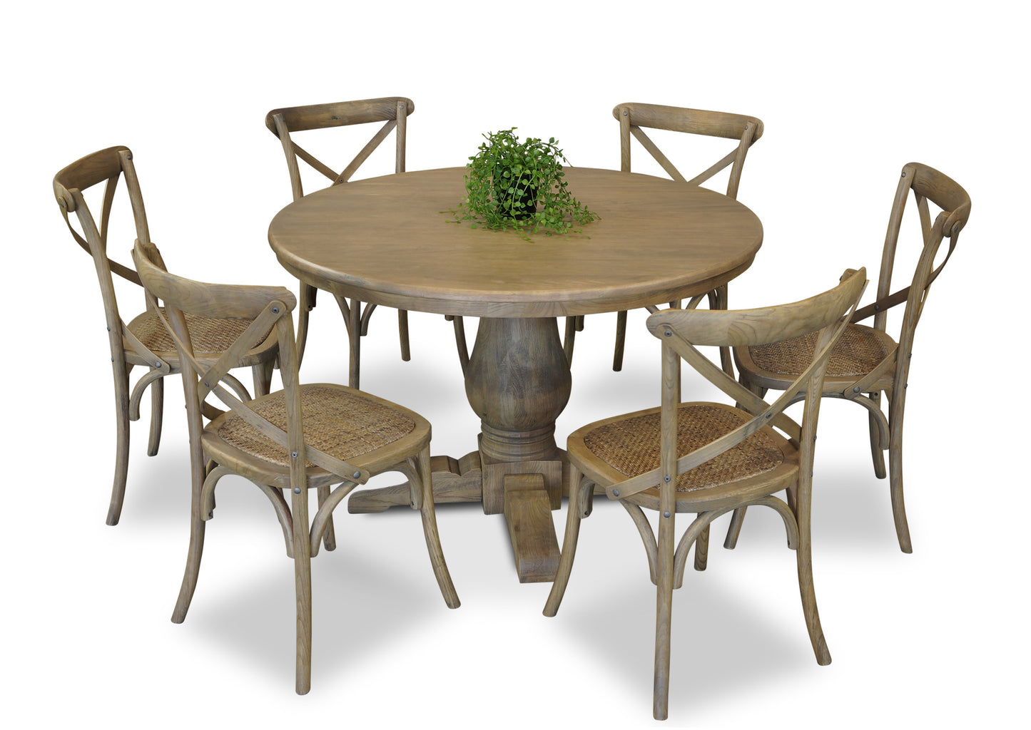 Parisienne Antique & Cross Back Dining Suite (1200mm)