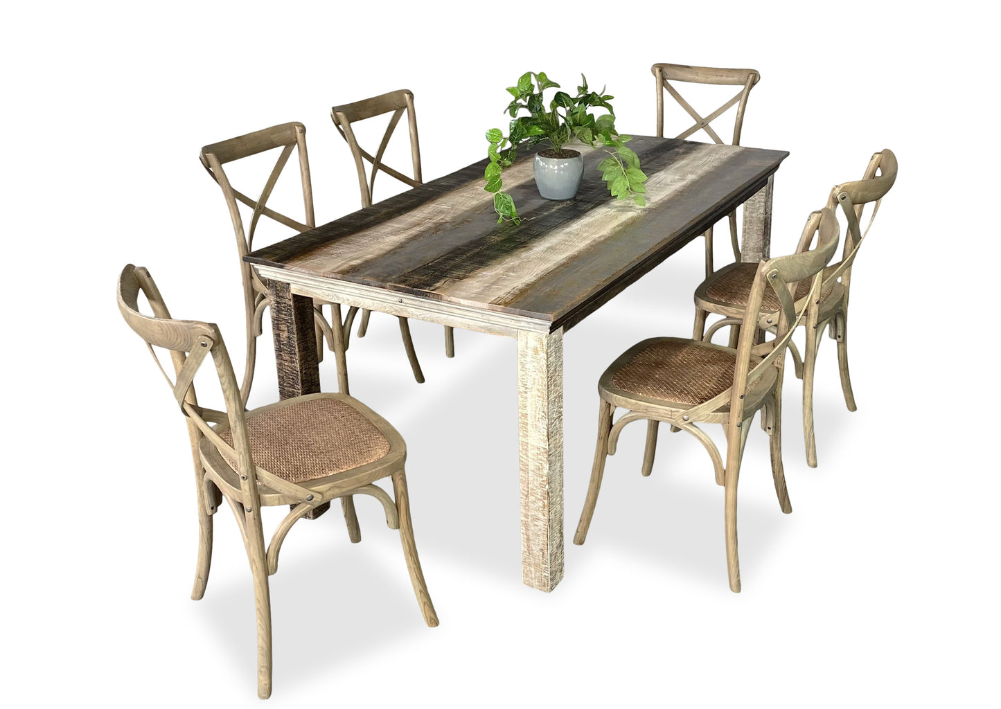 Cross Back Chair - Antique