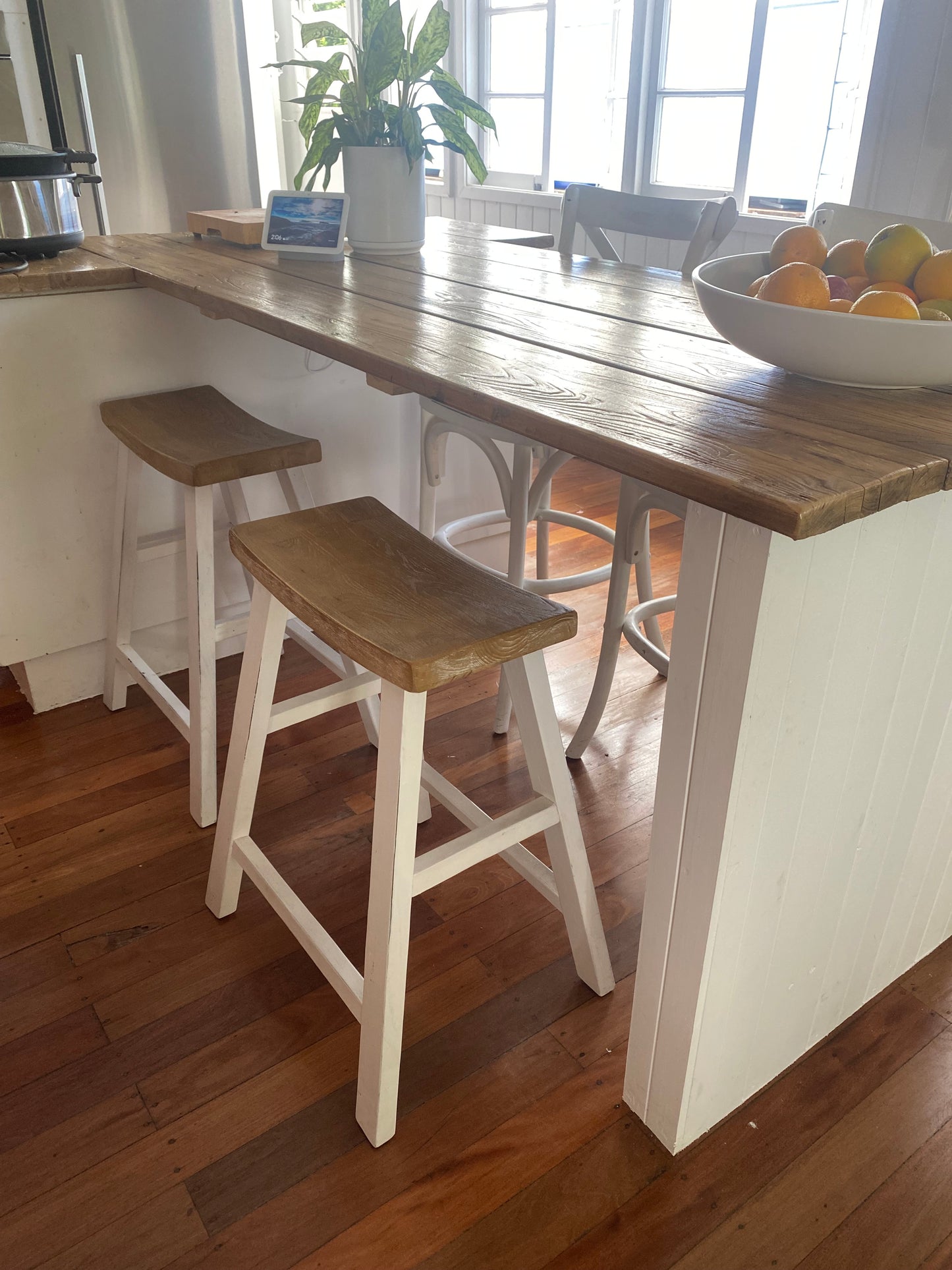 Parisienne Kitchen Stool - White & Oak