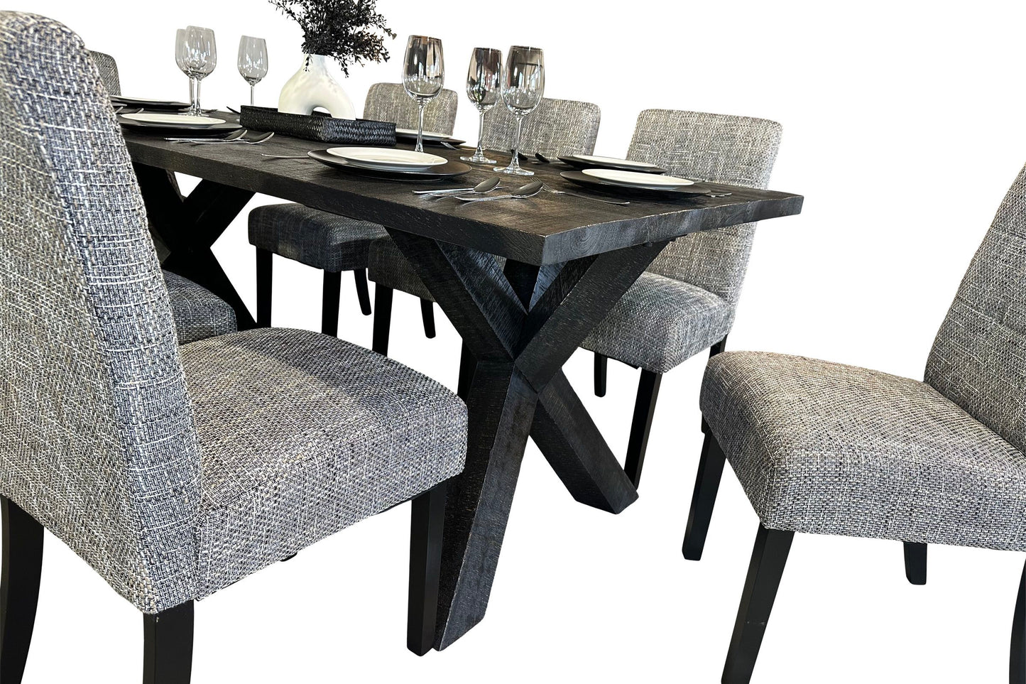 Ebony Bridge & Tweed Dining Suite