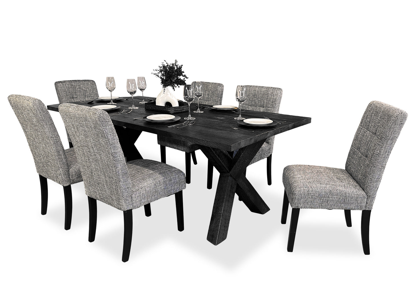 Ebony Bridge & Tweed Dining Suite