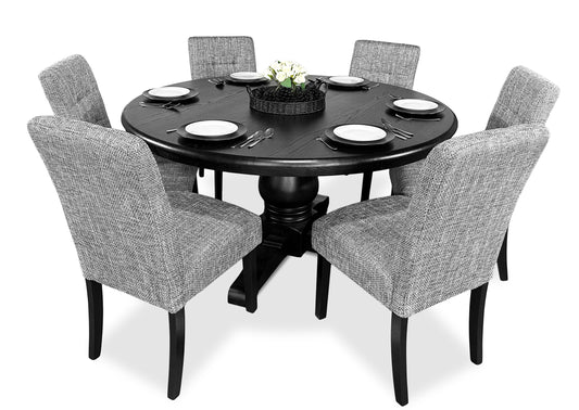 Parisienne Black & Tweed Dining Suite (1500mm)