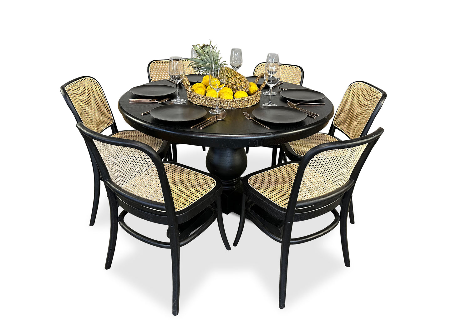 Parisienne Black & Calypso Dining Suite (1200mm)