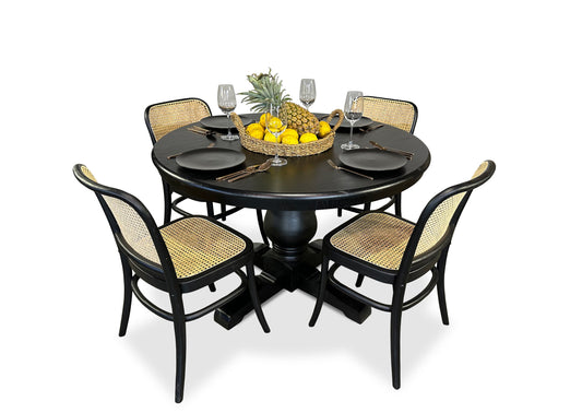 Parisienne Black & Calypso Dining Suite (1200mm)