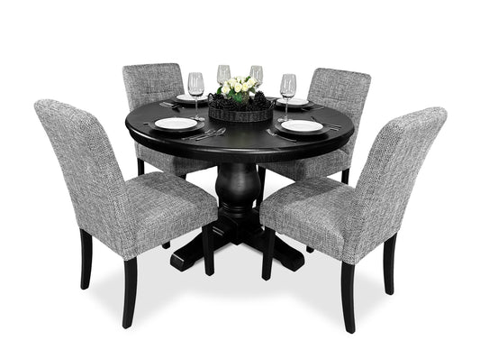 Parisienne Black & Tweed Dining Suite (1200mm)
