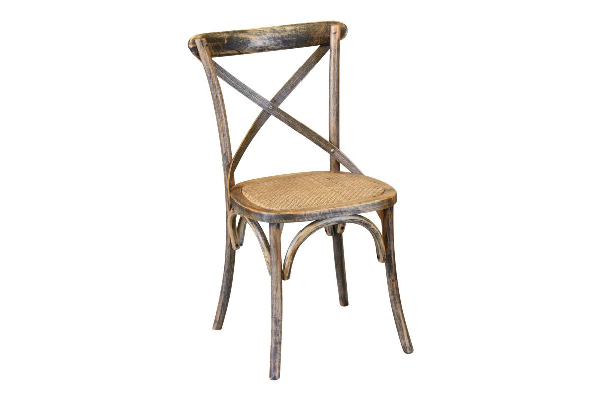 Cross Back Chair - Rustic Mango Wood