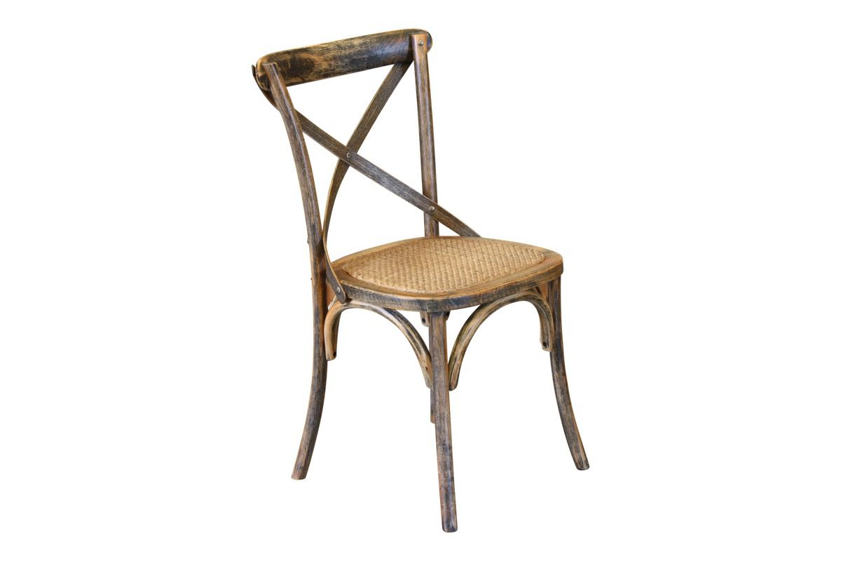 Cross Back Chair - Rustic Mango Wood