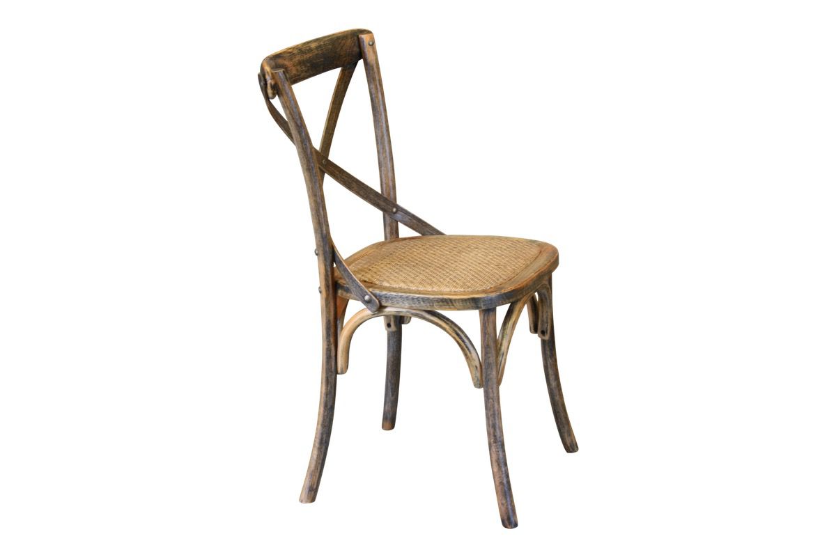 Cross Back Chair - Rustic Mango Wood