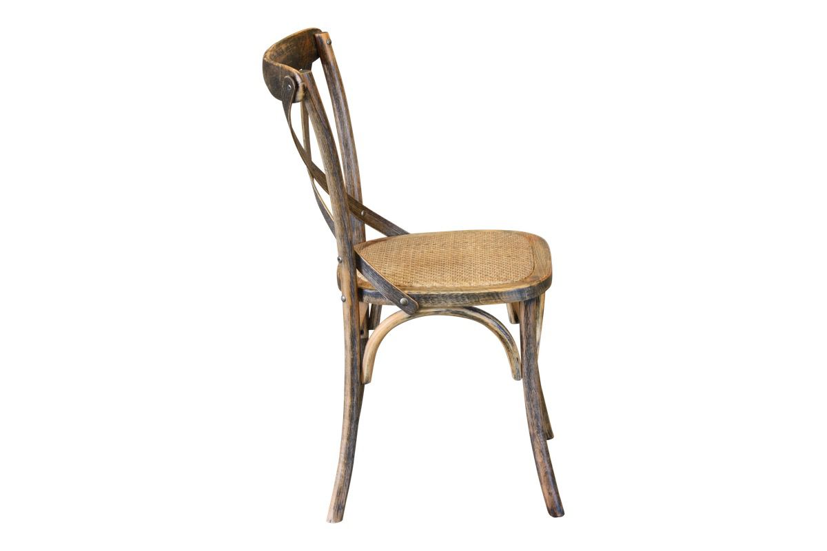 Cross Back Chair - Rustic Mango Wood