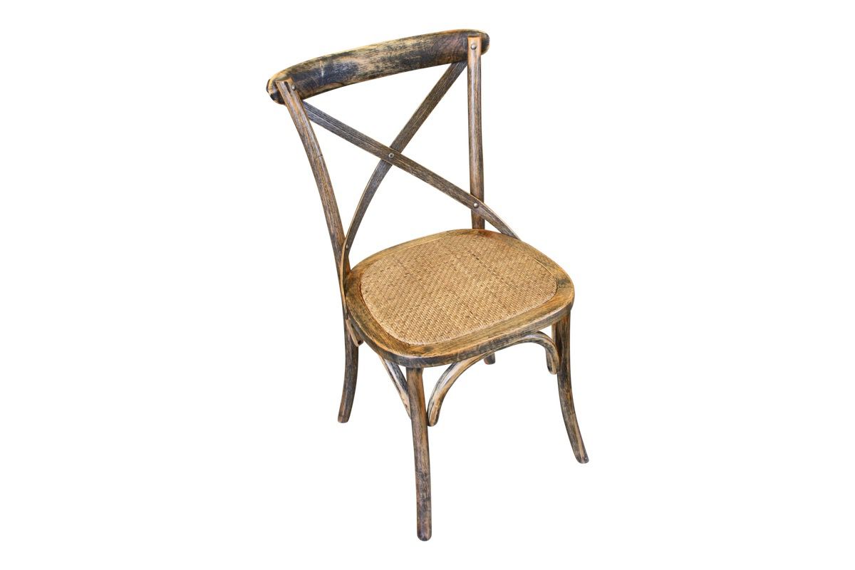 Cross Back Chair - Rustic Mango Wood