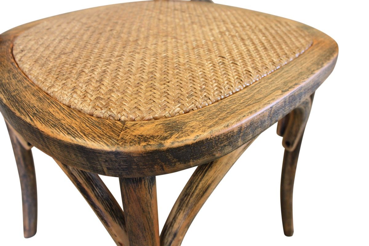 Cross Back Chair - Rustic Mango Wood