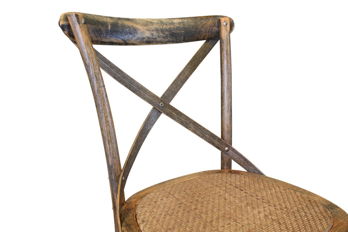 Cross Back Chair - Rustic Mango Wood