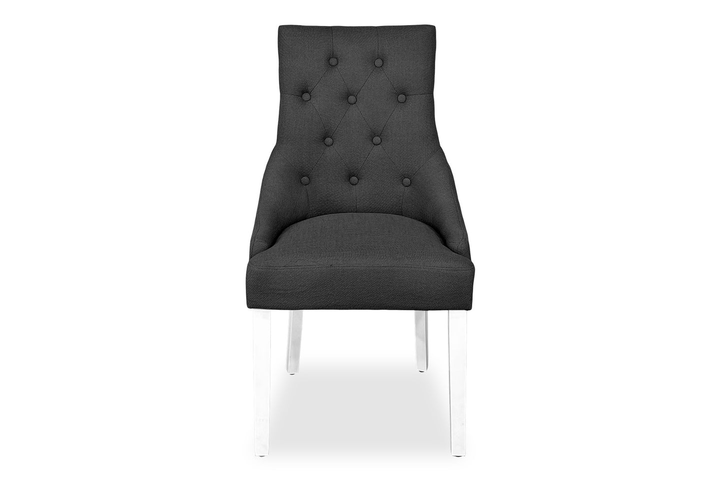 Scoop Back Chair - Dark Grey (White Legs)