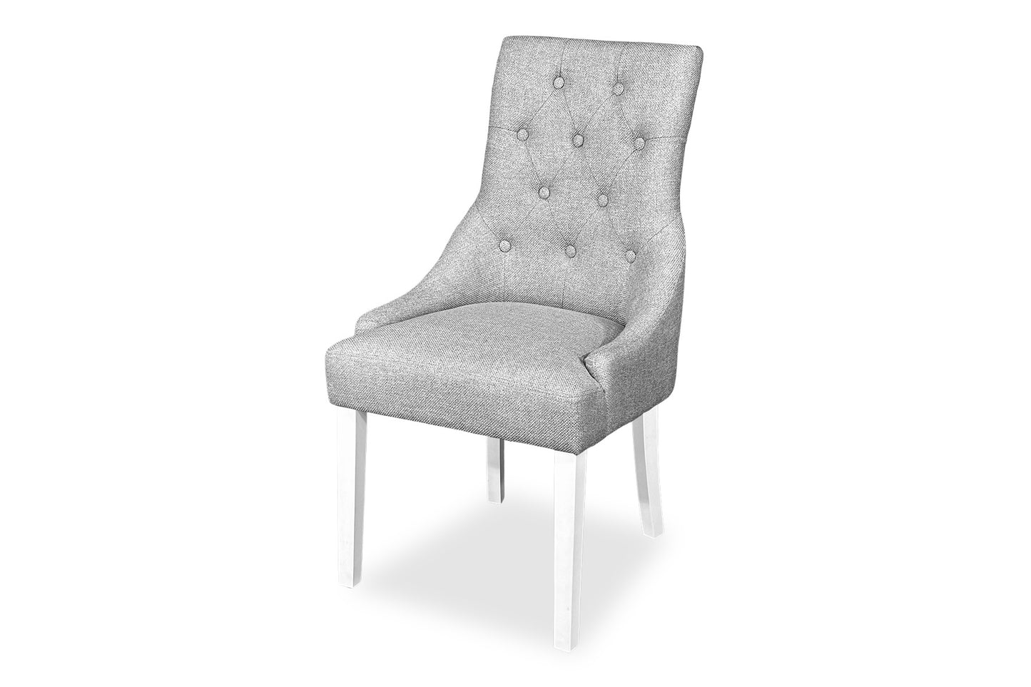 Scoop Back Chair - Light Grey (White Legs)