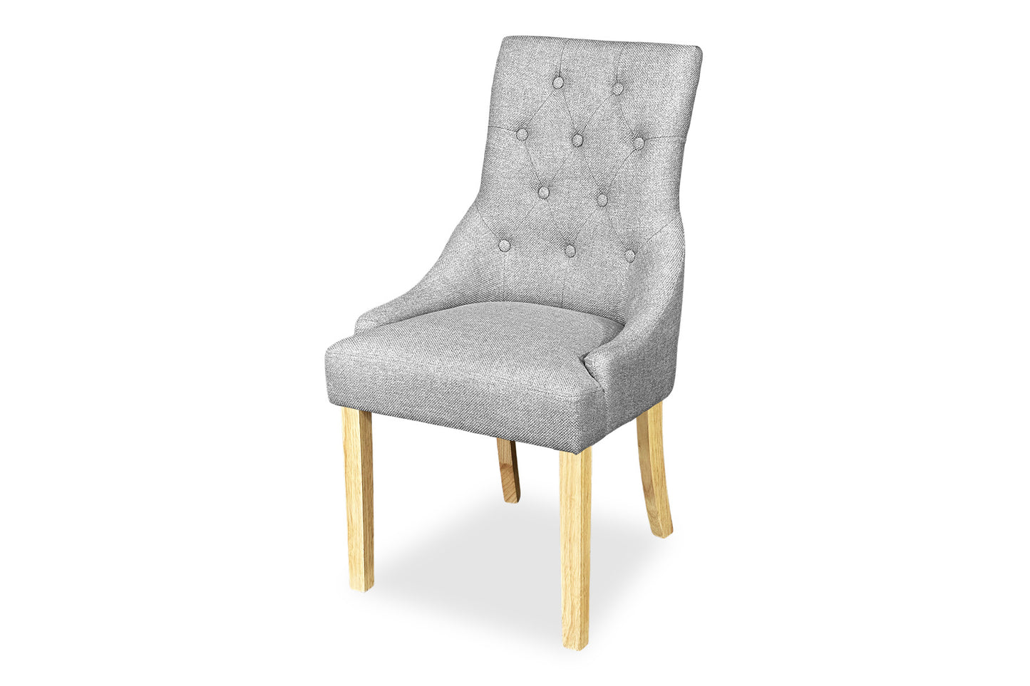Scoop Back Chair - Light Grey (Oak Legs)