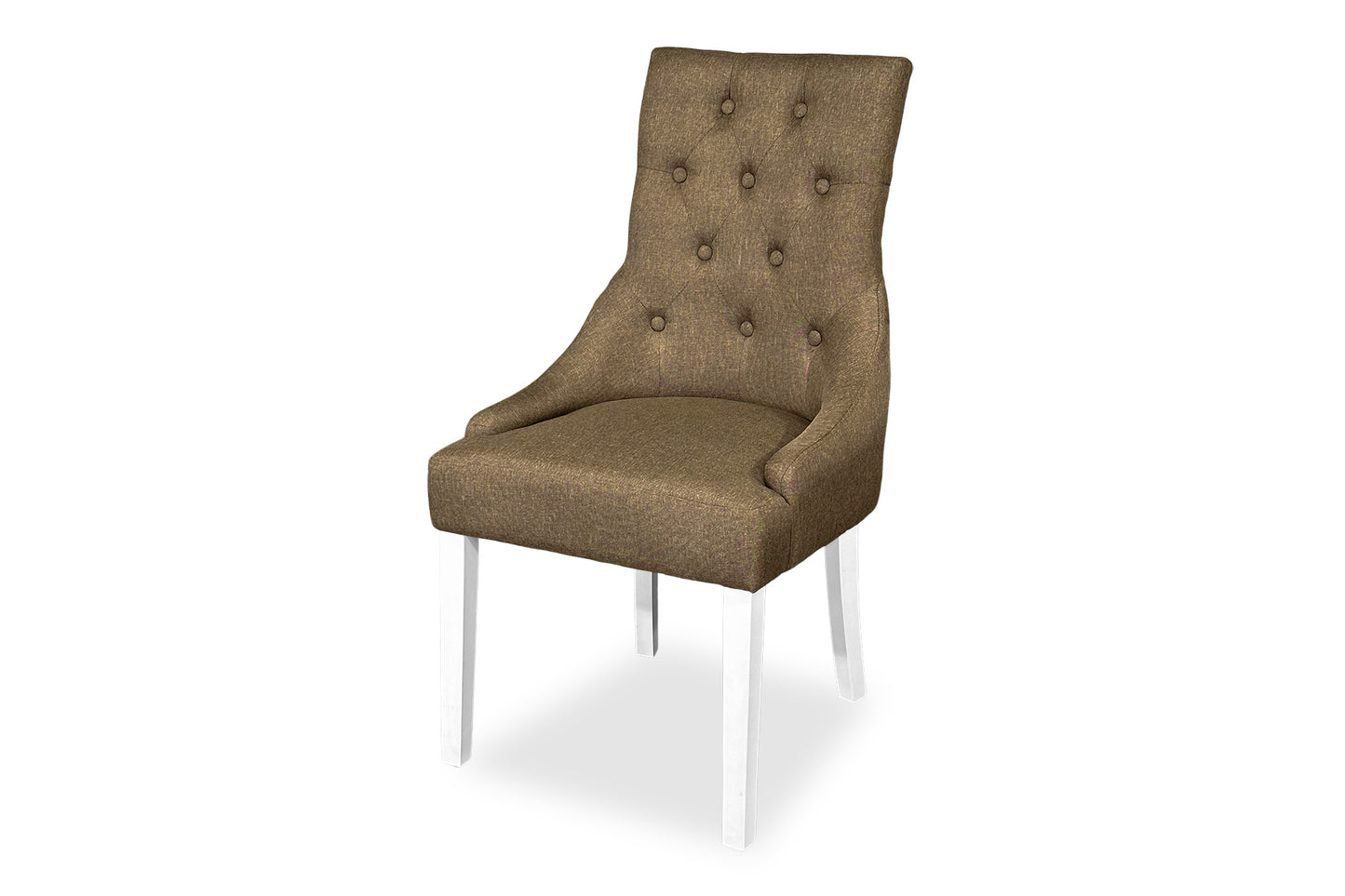 Scoop Back Chair - Light Brown (White Legs)