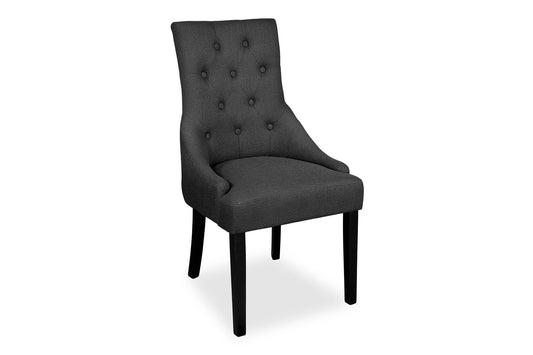 Scoop Back Chair - Dark Grey (Black Legs)