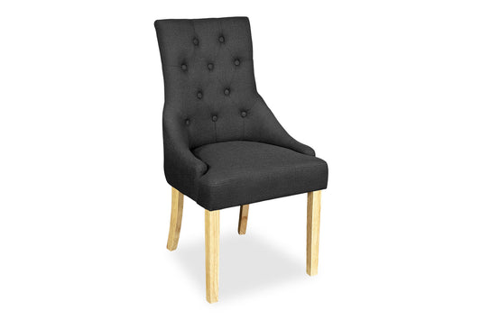 Scoop Back Chair - Dark Grey (Oak Legs)