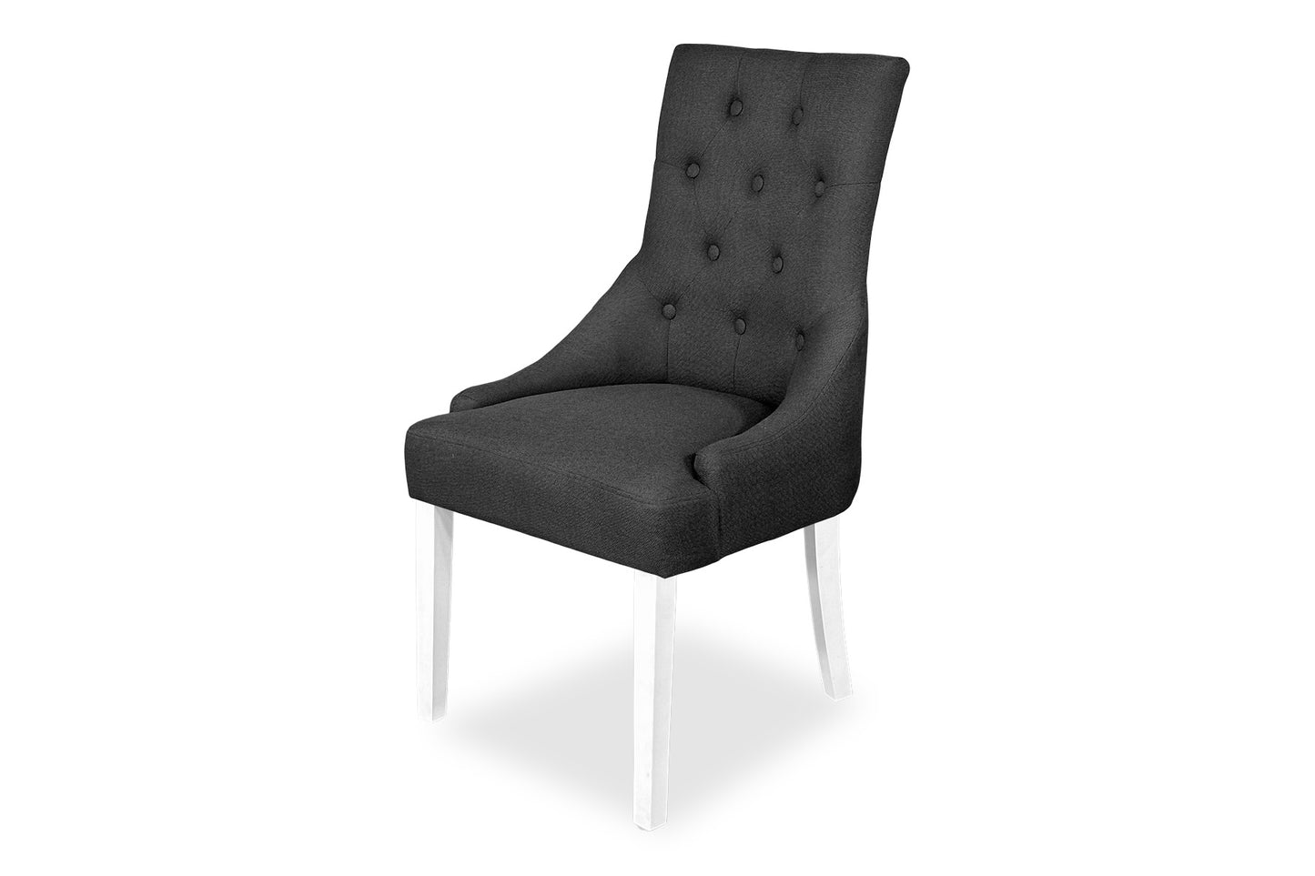 Scoop Back Chair - Dark Grey (White Legs)