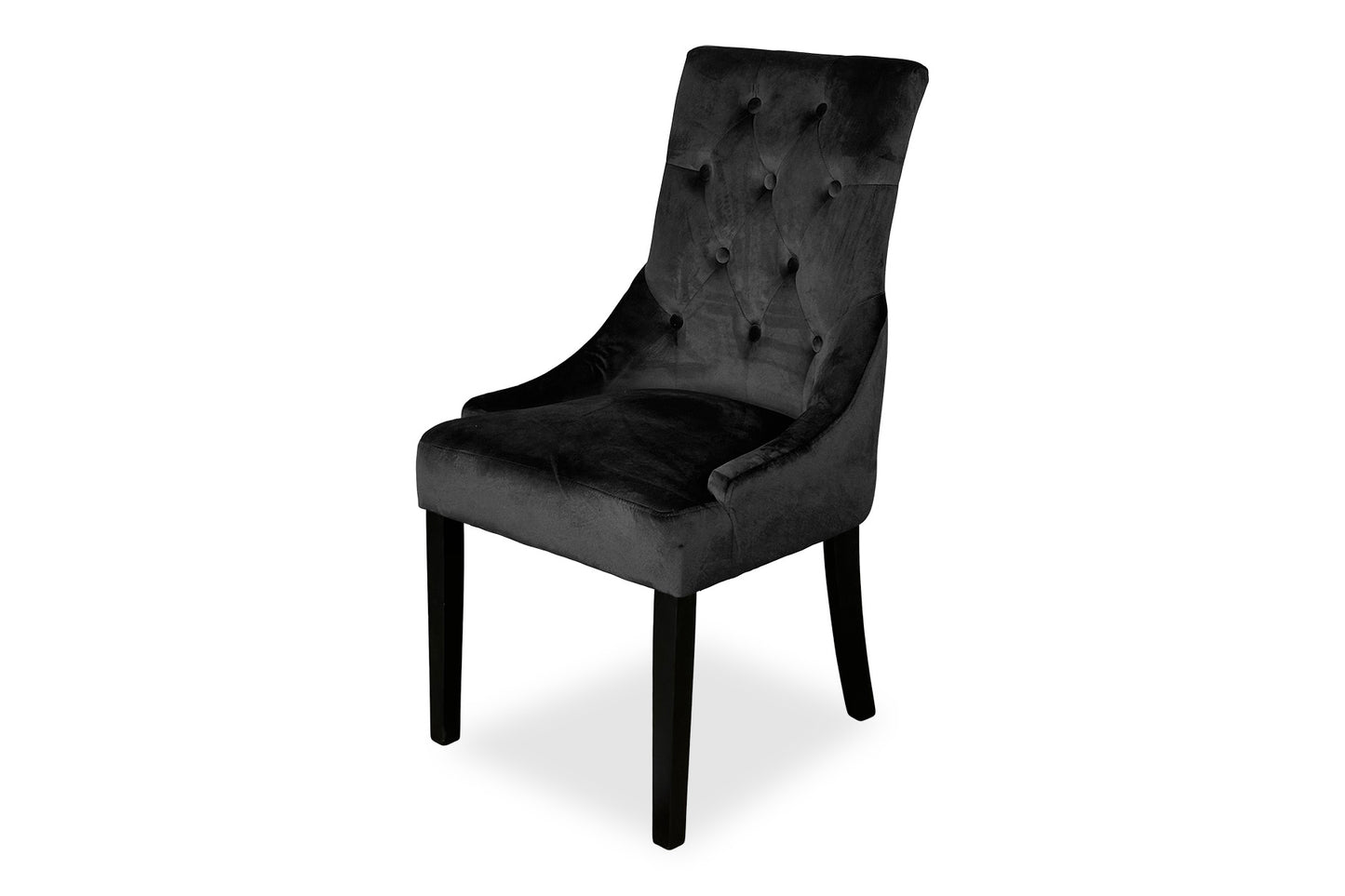 Black Scoop Back Chair - Black Velvet