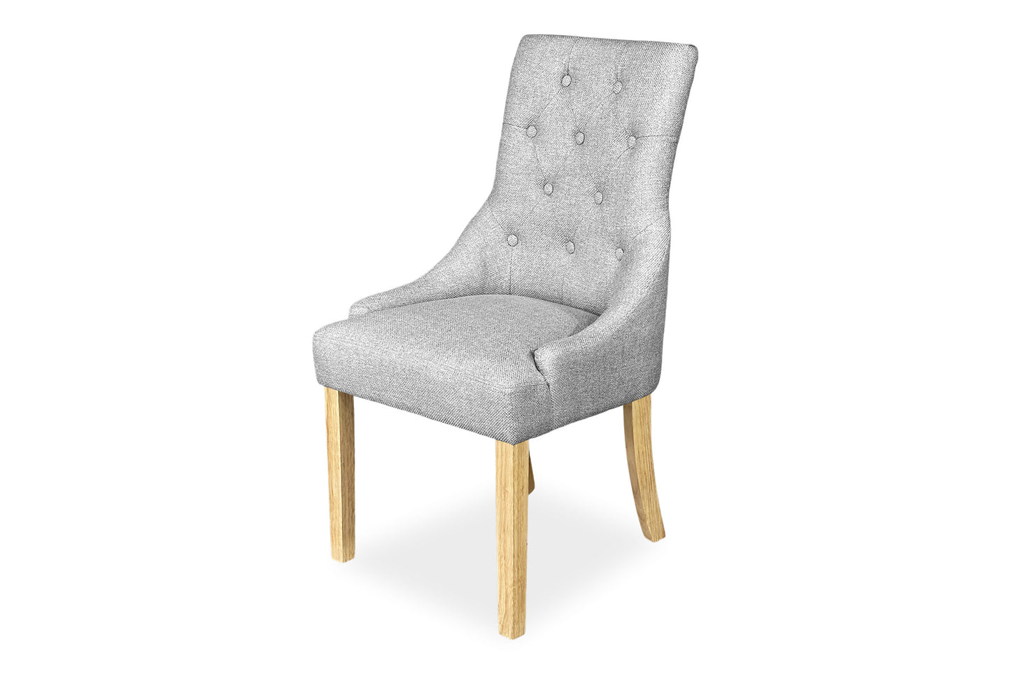 Scoop Back Chair - Light Grey (Oak Legs)