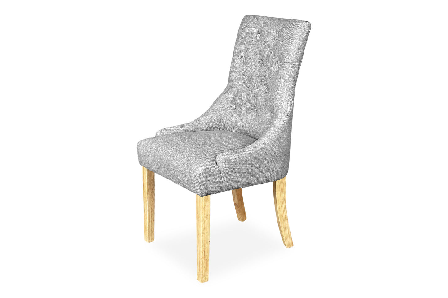 Scoop Back Chair - Light Grey (Oak Legs)