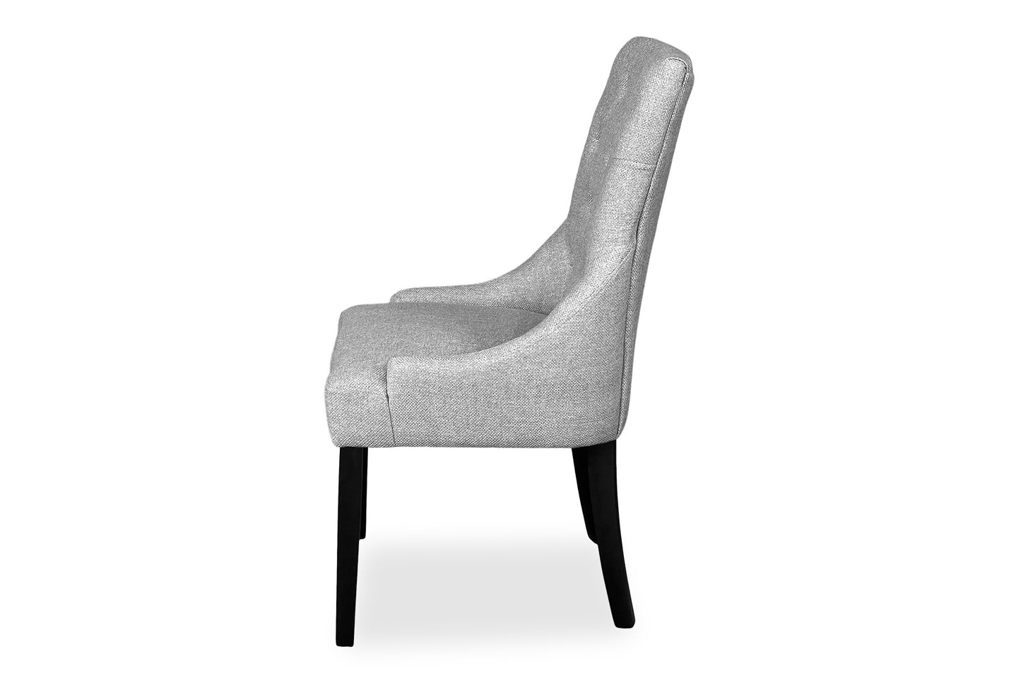 Scoop Back Chair - Light Grey (Black Legs)