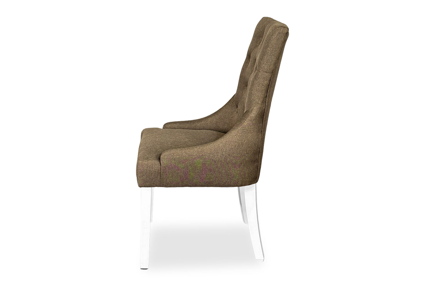 Scoop Back Chair - Light Brown (White Legs)