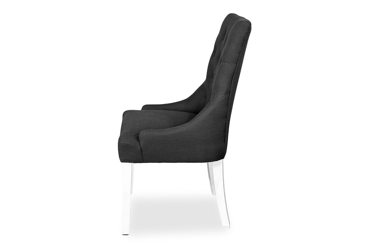Scoop Back Chair - Dark Grey (White Legs)
