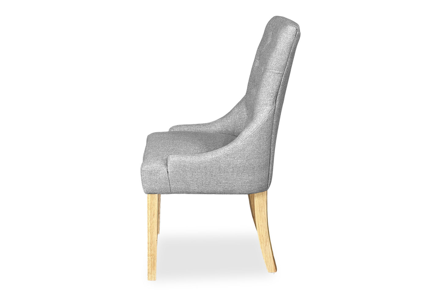 Scoop Back Chair - Light Grey (Oak Legs)