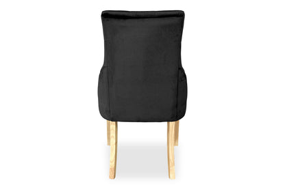 Blonde Scoop Back Chair - Black Velvet