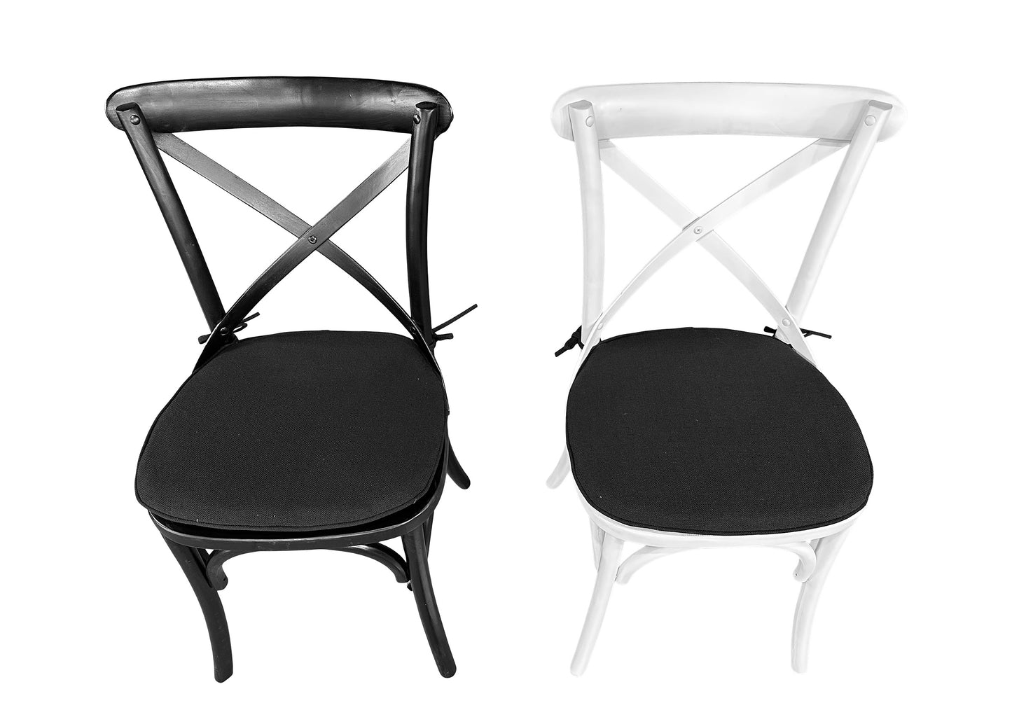 Cross Back Chair Cushion - Black