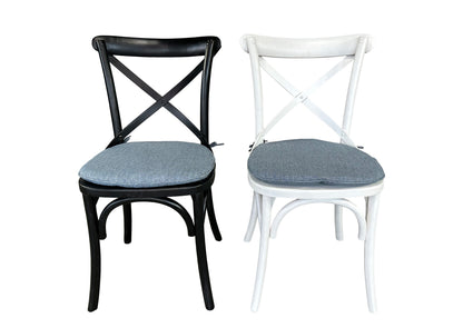 Cross Back Chair Cushion - Hamptons Blue