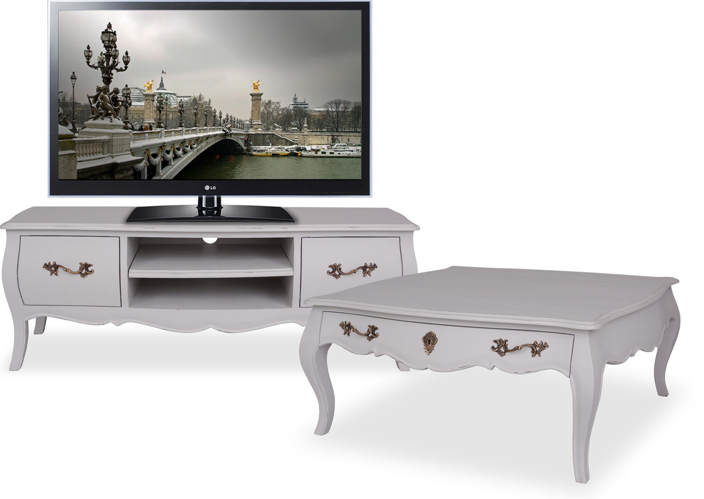 Belle ETU & Coffee Table Set - Light Grey