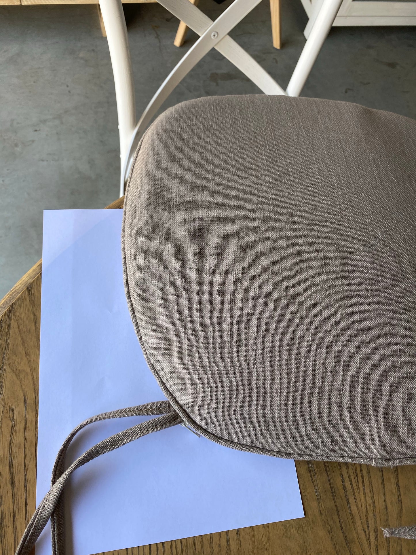 Cross Back Chair Cushion - Beige