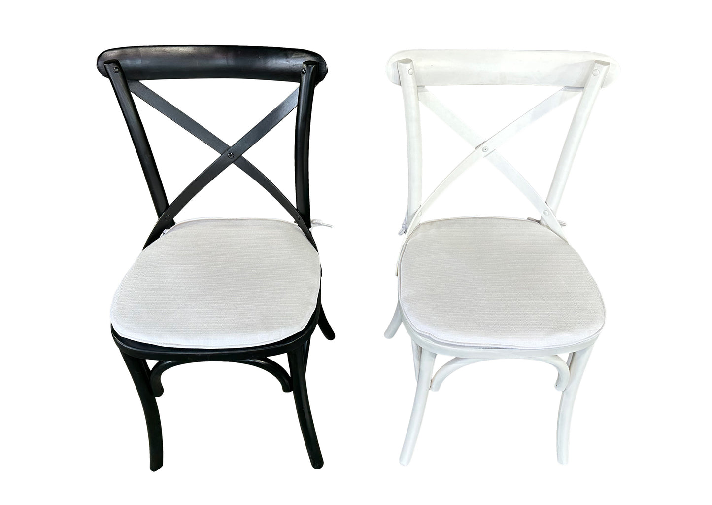 Cross Back Chair Cushion - White