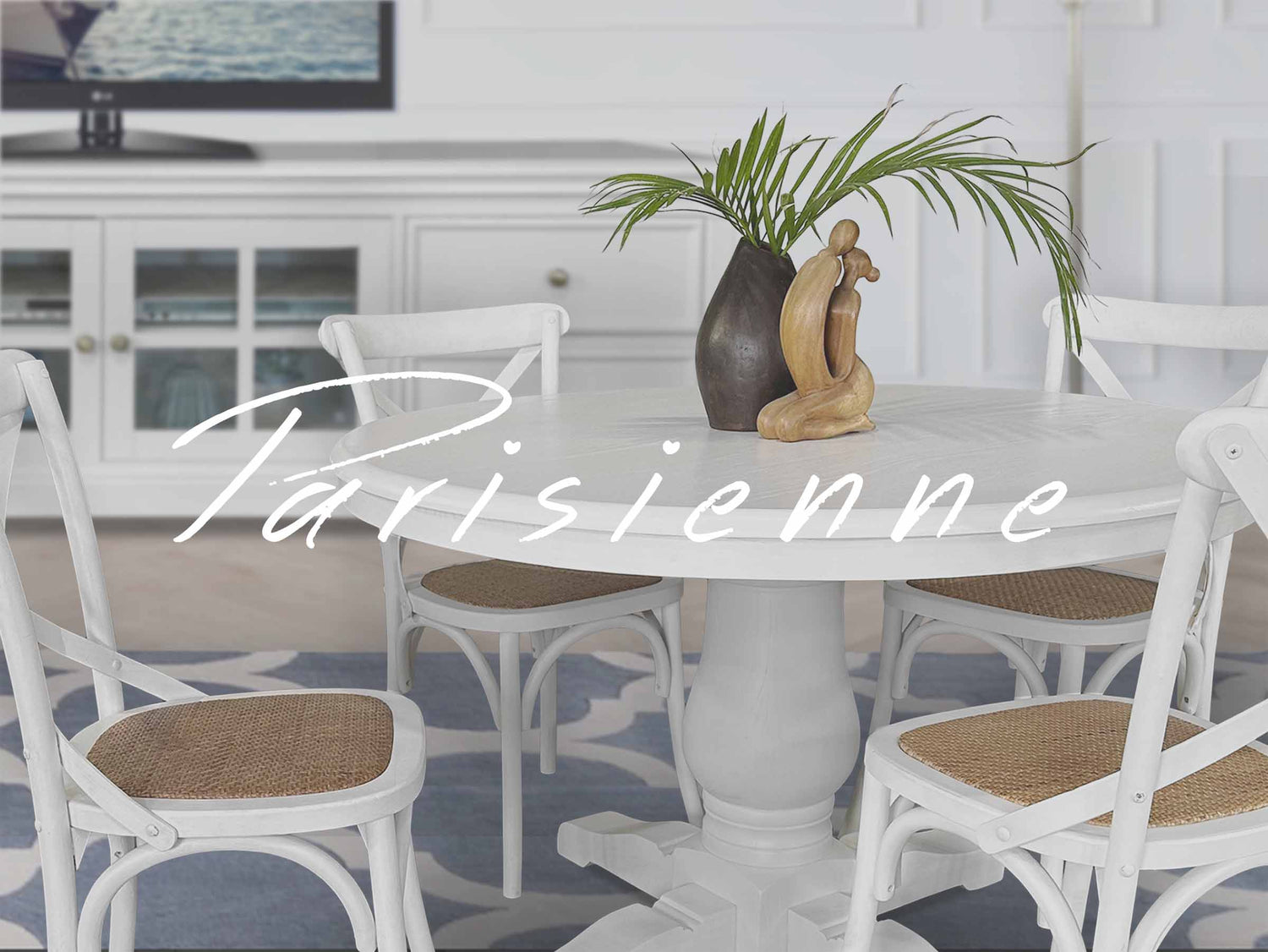 Parisienne Round Hamptons Dining Tables, Brisbane Furniture