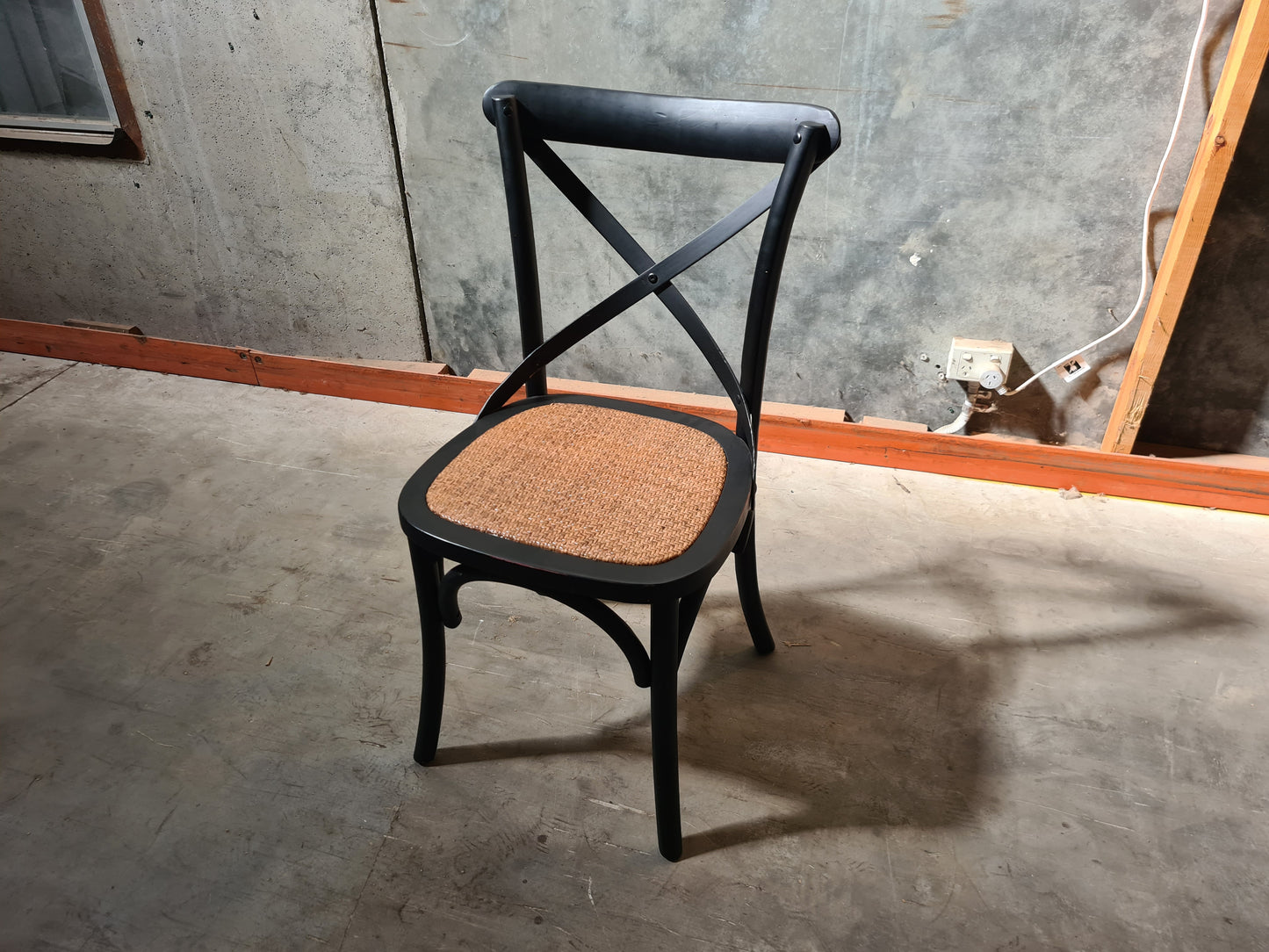Factory Second - Black - Cross Back Chair - Shabby Black (Single)