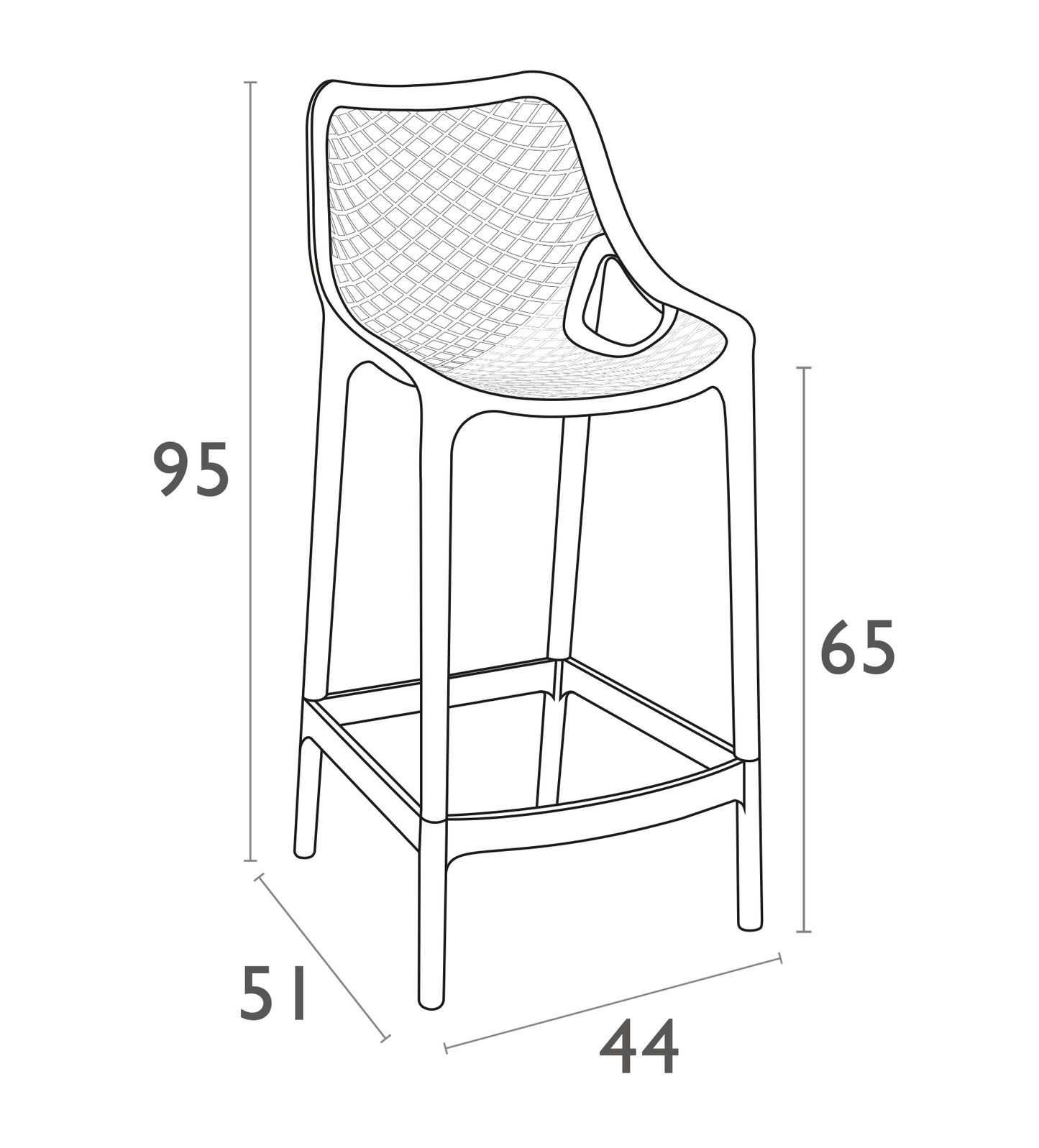 Tangalooma Outdoor Barstool - Latte