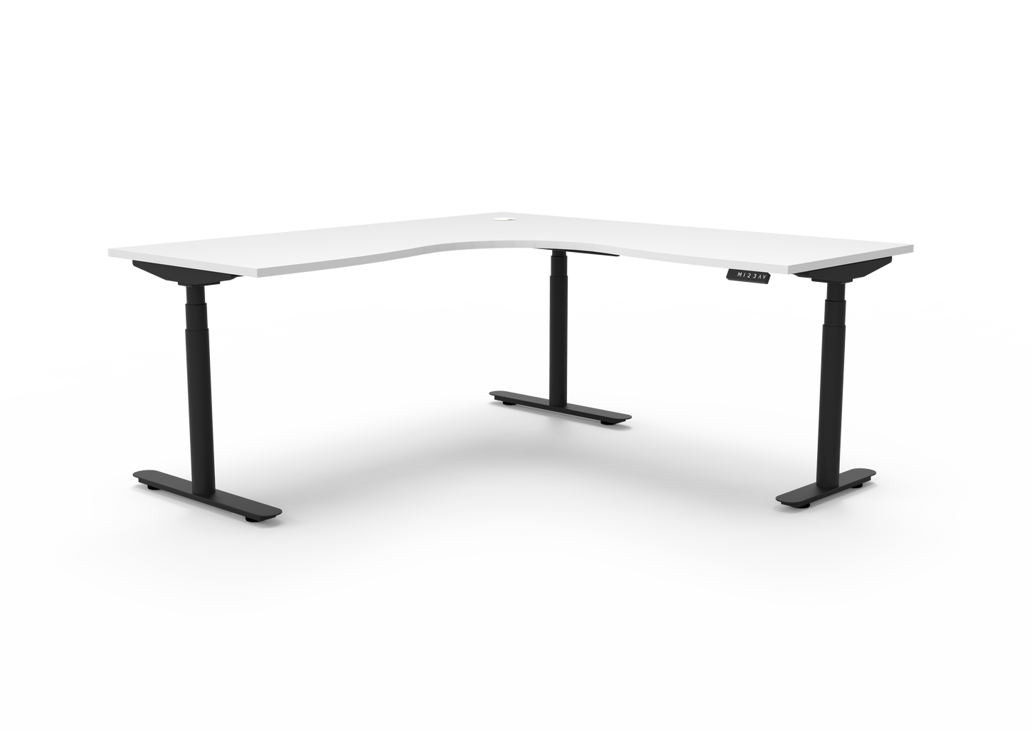 ErgoPro Sit Stand Corner Desk - White & Black