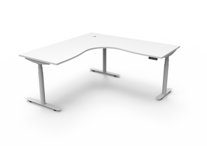 ErgoPro Sit Stand Corner Desk - White