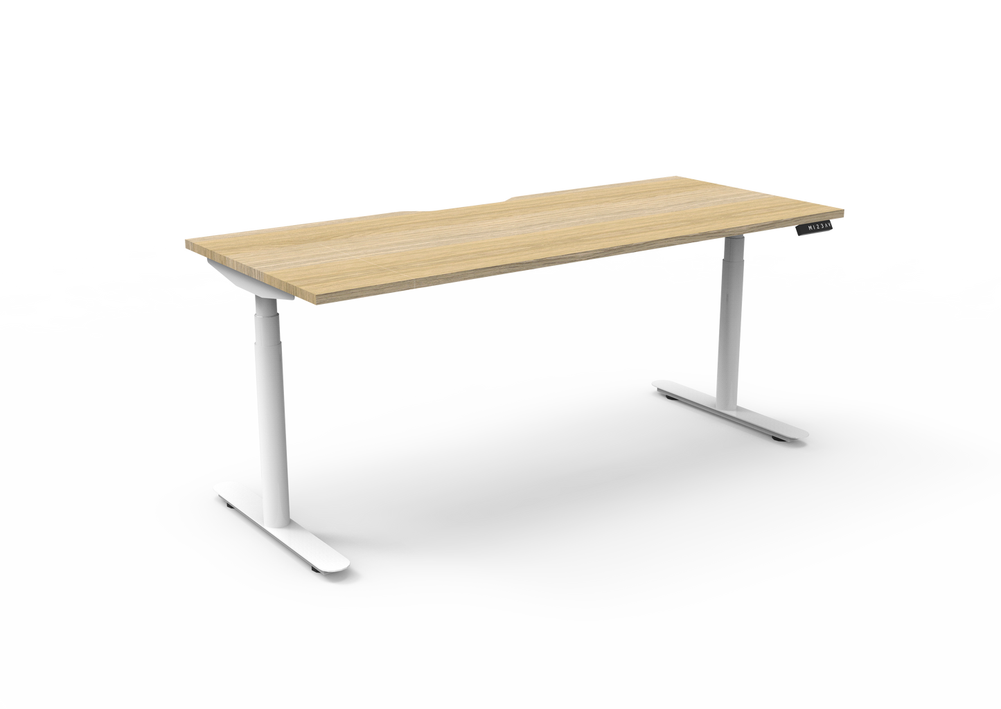 ErgoPro Sit Stand Desk - Oak & White