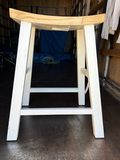 Factory Second - Parisienne Stool White & Oak (single)