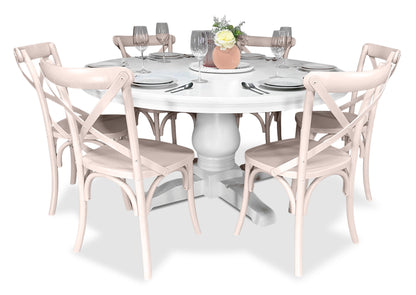 Parisienne White & Cross Back Dining Suite (1500mm)